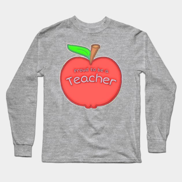 🍎 Teacher Apple Long Sleeve T-Shirt by Patchwork Bird